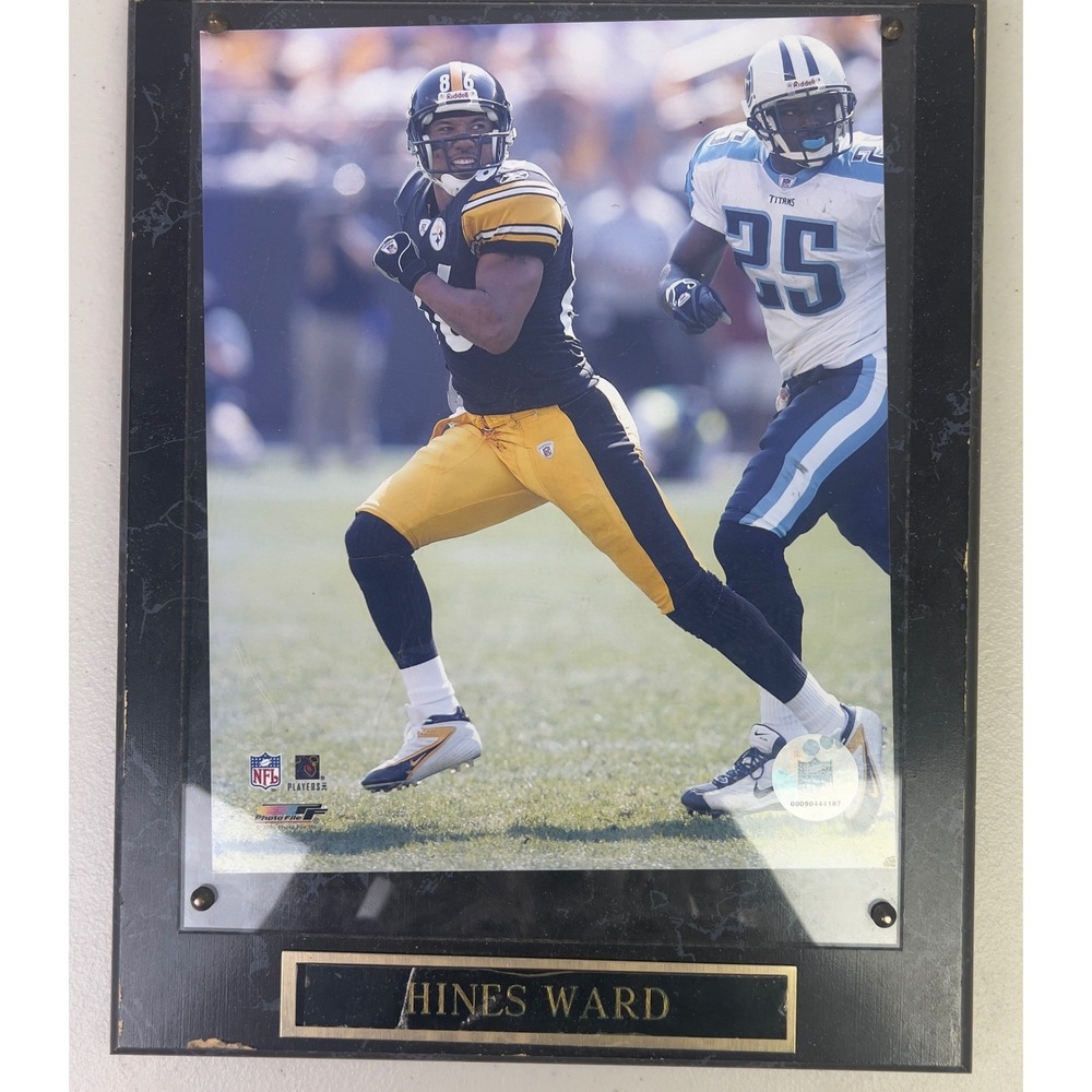 Photo File Hines Ward Plaque Pittsburgh Steelers Black Fair NFL Licensed 2005